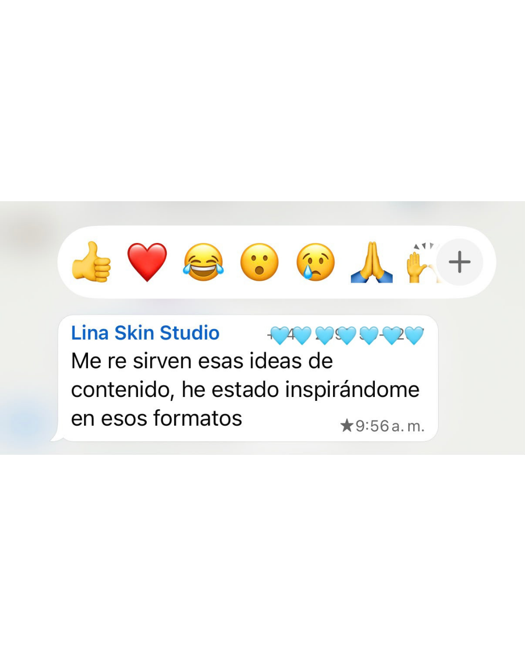 Testimonio de alumna por WhatsApp