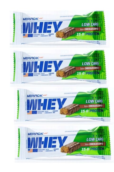Barras Proteicas Low Carb – MERVICK – sabor café y chocolate ( X 4 )
