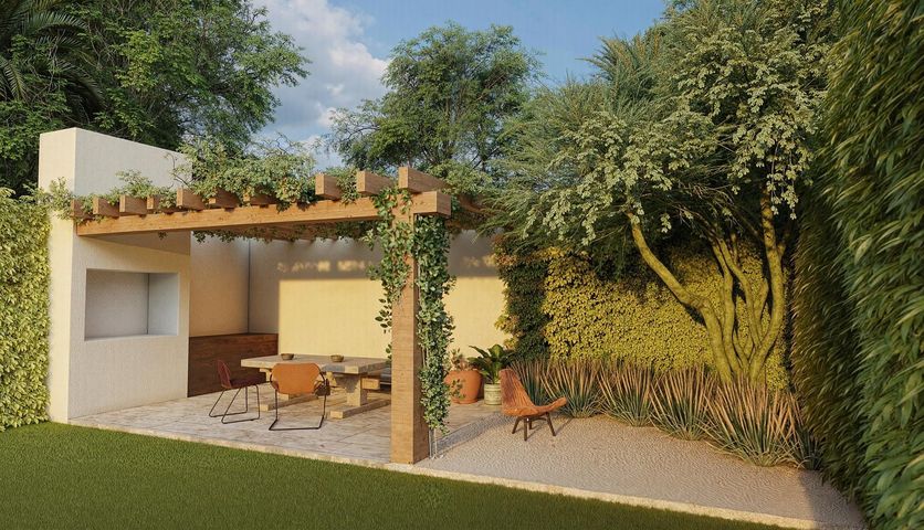 Árido · Jardín Pérgola