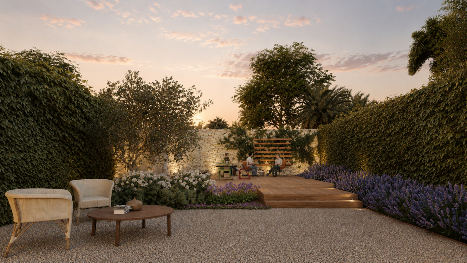 jardin toscano, jardin clasico, jardin rosas