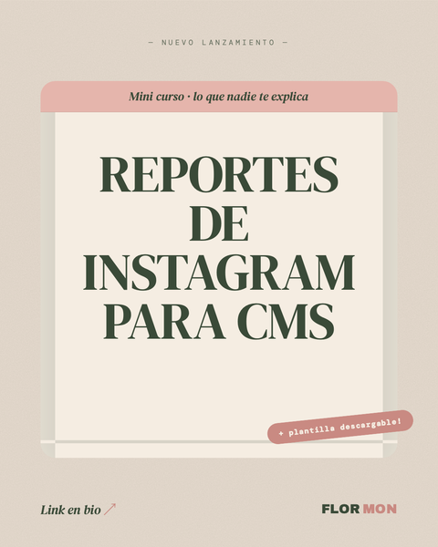 Reportes de Instagram para CMs · Mini curso + plantilla