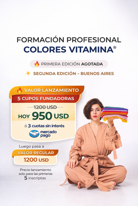 FORMACIÓN PROFESIONAL EN COLORES VITAMINA - Presencial en Buenos Aires 