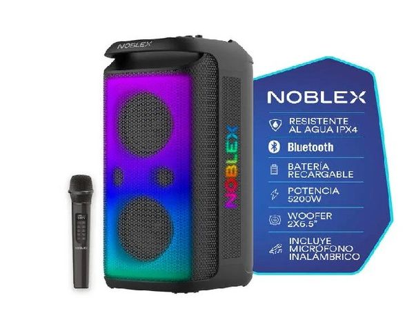Torre De Sonido Noblex Mnx1600 5200w Karaoke Doble Woofer