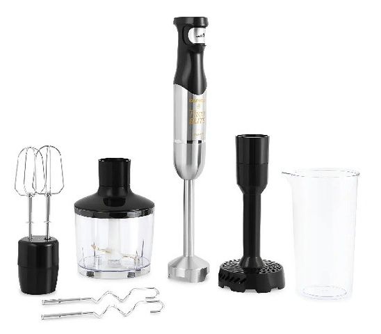 Licuadora Mano Mixer Titan Acc Cuchilla Titanio 1200w Daewoo Negro