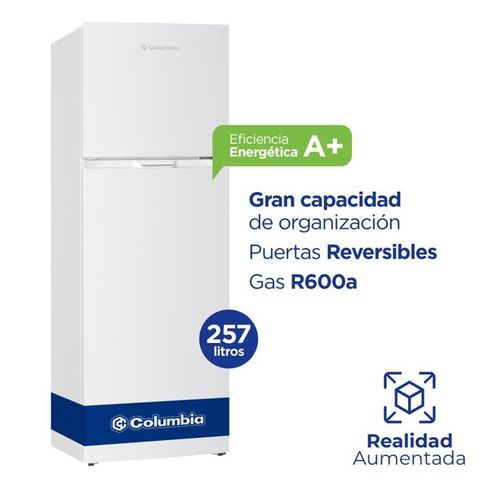 Heladera con Freezer Columbia  A+ 257 L de capacidad-  CHD25/9