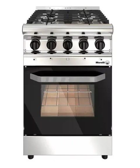 Cocina Industrial Morelli  550 Visor cm 4 Hornallas Pta Visor Color Plateado