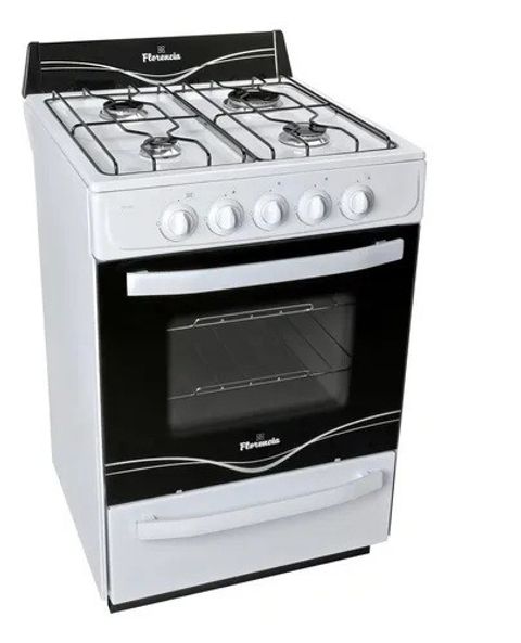 Cocina Florencia 5516F multigas  4 hornallas Blanca Puerta Con Visor 56 cm