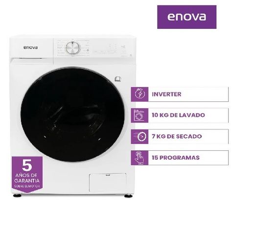 Lavasecarropas  Enova LE10F10B inverter carga frontal 10 kg  1500 RPM