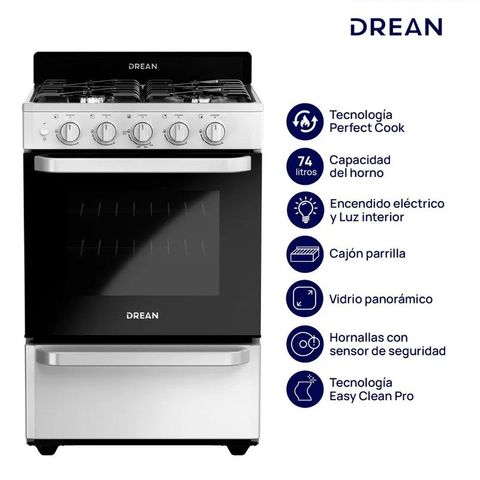 Cocina Drean 56cm Cd5603ab0 Blanca Mg C/Enc C/Luz