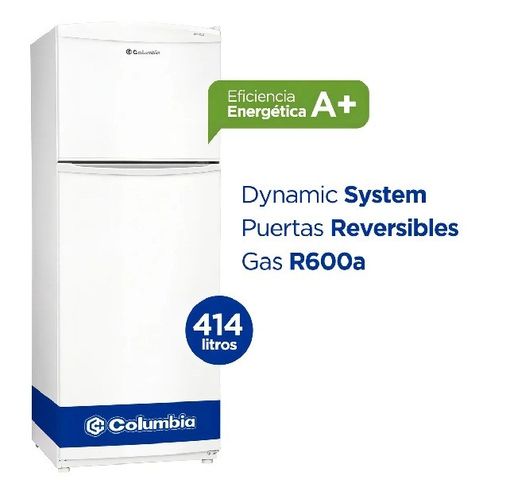 Heladera Columbia con freezer Chd43/9 414 litros A+ blanco