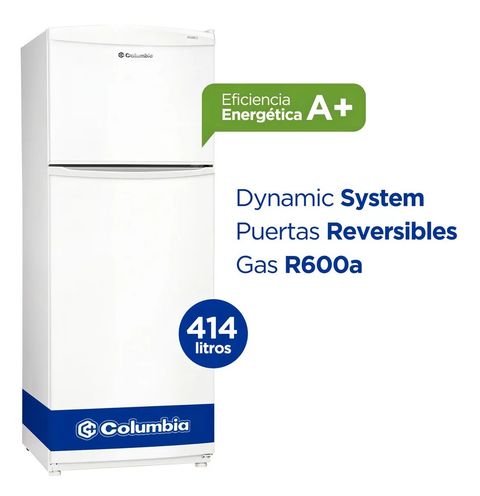 heladera Columbia con freezer Chd43/9 414 litros A+ blanco