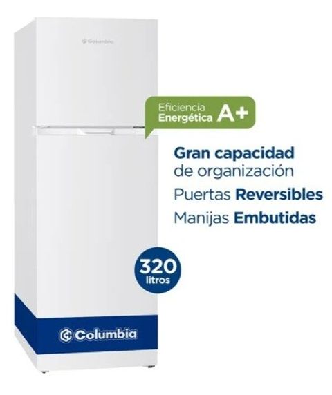 Heladera Columbia Chd-31/9 300 Lts Con Freezer Top Blanca