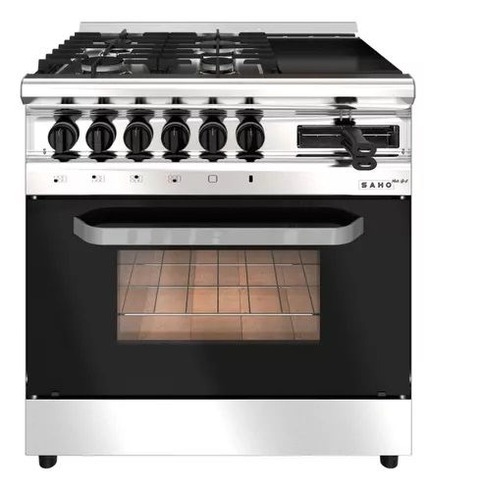 COCINA Morelli  820 ACERO INOX. P/V FUNDICION Cocina 4h + Plancha Multigrill