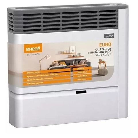 Calefactor Emege euro 2155u tiro balanceado 5400 k/cal multigas