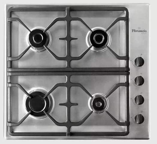 Anafe Empotrable Florencia 6748i  Acero Inox Gas 4 Hornallas Rejilla fundicion  