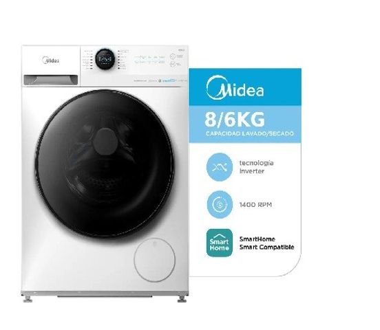 Lavasecarropas Midea Inverter Smart 8 Kg Mf200d80wb/w-a1 Color Blanco
