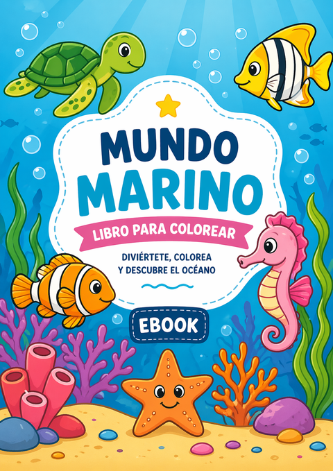 Ebook para colorear Mundo Marino