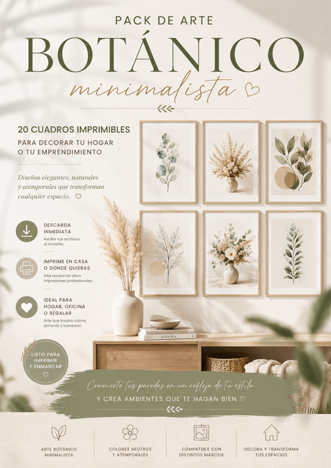 Pack 20 diseños botanicos para cuadros