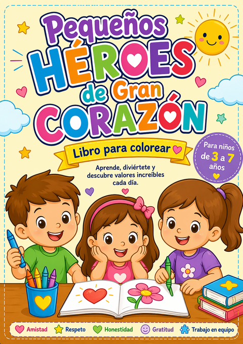 Libro para colorear ebook Pequeños héroes de gran corazón