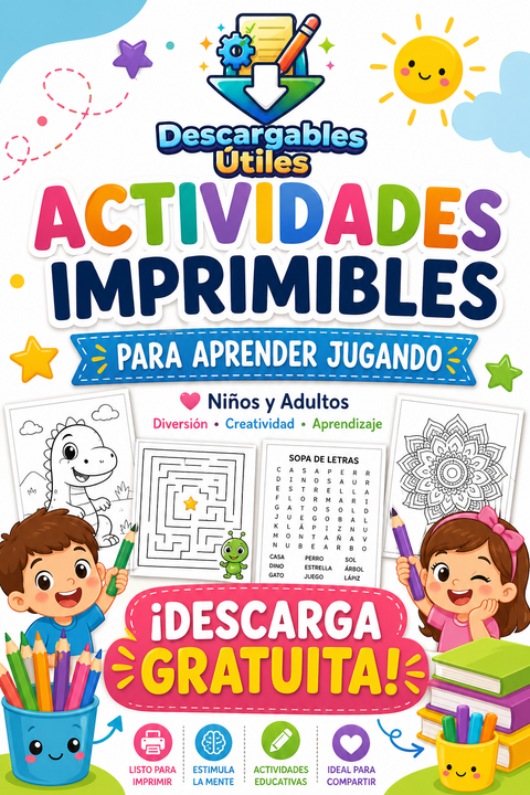 Ebook con 5 actividades GRATIS para niños