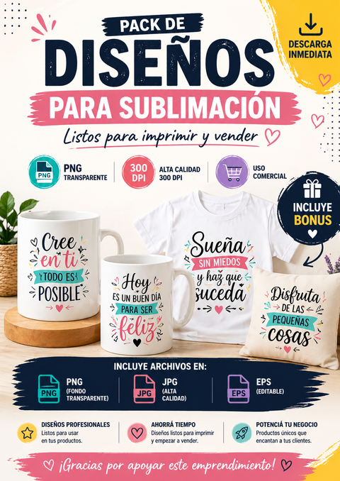 Mega pack diseños sublimación V1 | +2000 diseños