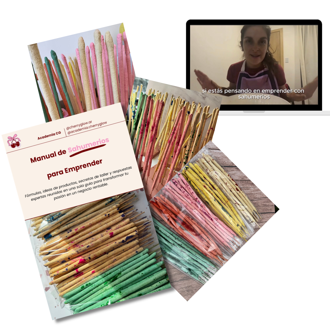 Taller de sahumerios con clases grabadas y guía completa para crear productos artesanales