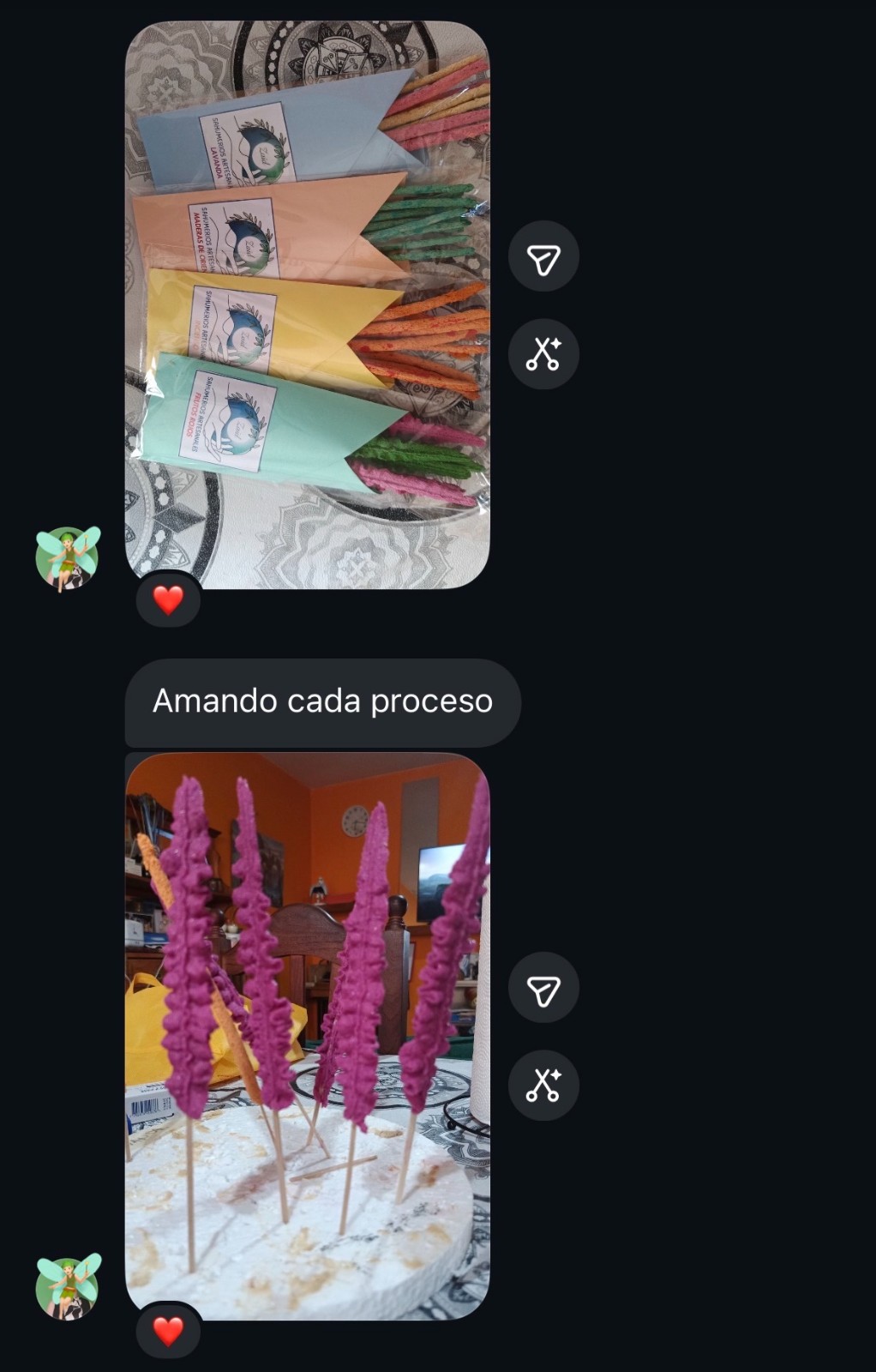 Mensaje de una alumna del Taller de Sahumerios