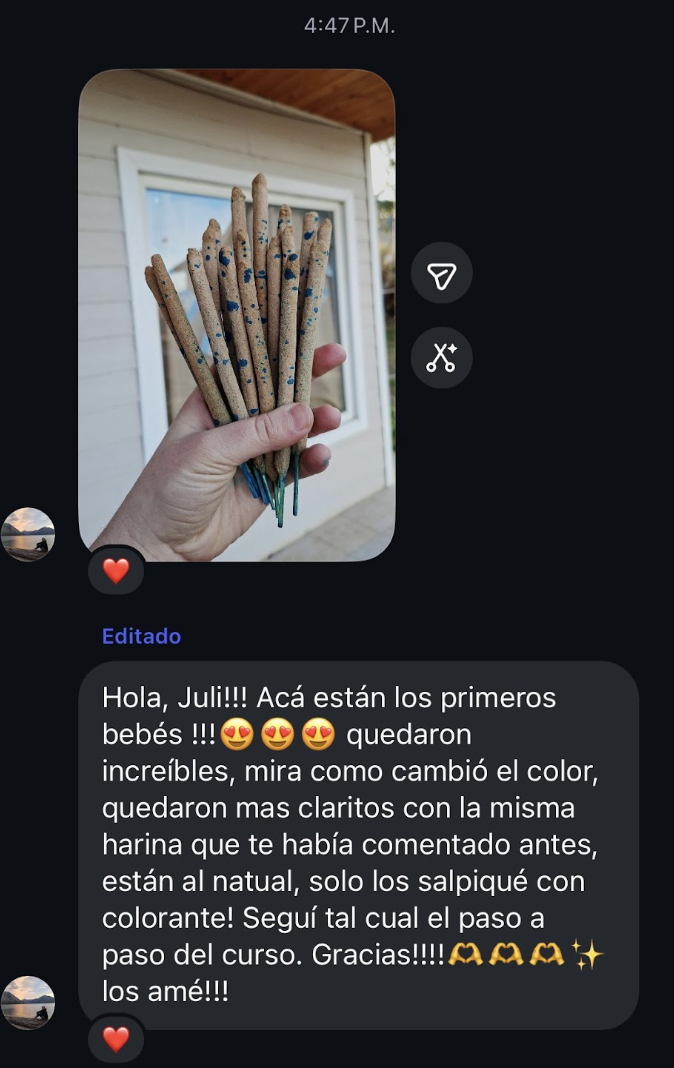 Testimonio de una alumna del Taller de Sahumerios