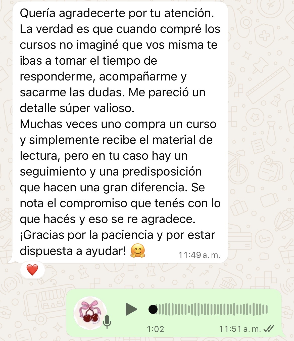 Testimonio de una alumna de Cherry Glow