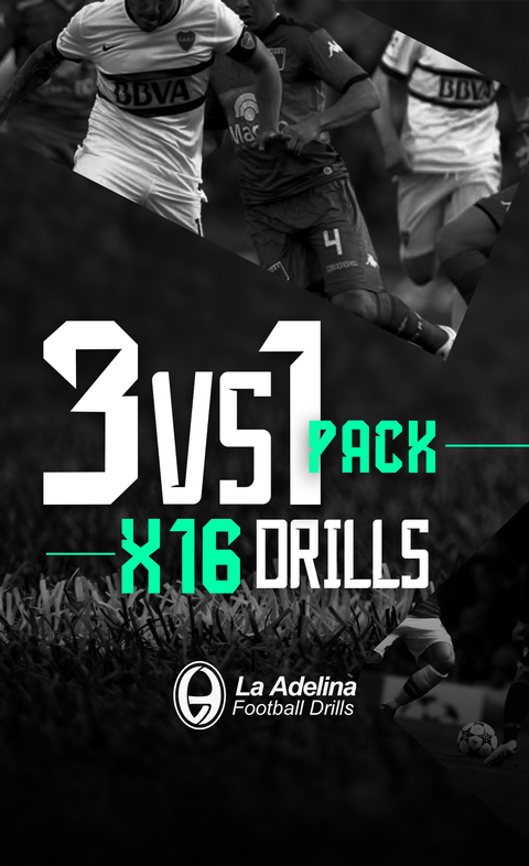 3 vs 1 - Pack de 16 drills para entrenadores