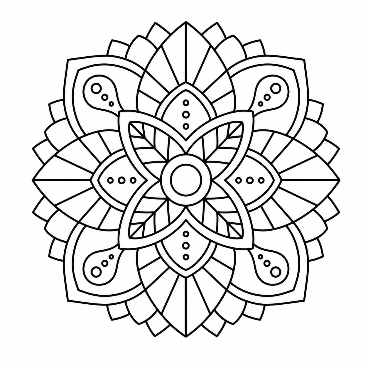 Mandala con formas geométricas para colorear