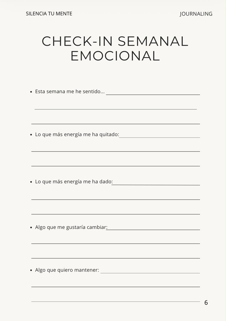 Sexta plantilla de journaling