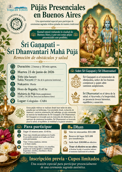 Śrī Dhanvantari & Śrī Gaṇapati mahā pūjā 