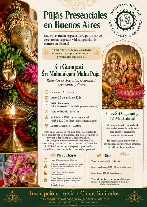 Mañana - Śrī Gaṇapati & Śrī Mahālakṣmī Mahā Pūjā