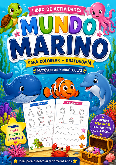 MUNDO MARINO | LIBRO PARA COLOREAR + GRAFONOMO