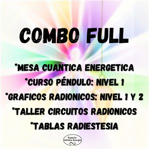 COMBO FULL: Mesa Cuantica Energetica + Curso Pendulo + Graficos Radionicos Nivel 1 - NIvel 2 + Tablas de Radiestesia +  Circuitos Radionicos