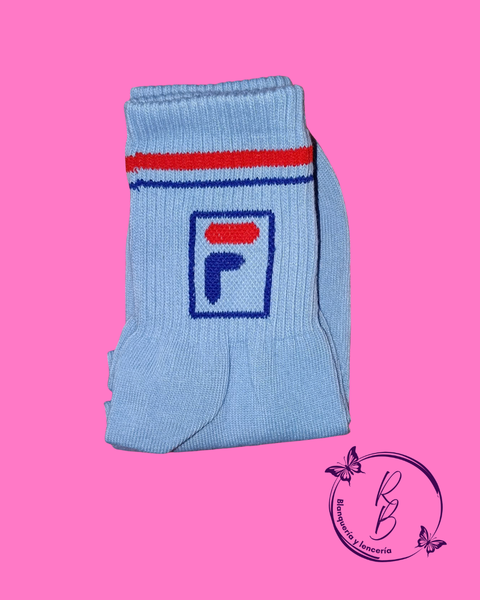 Medias 3/4 Fila Celeste con Azul y Rojo