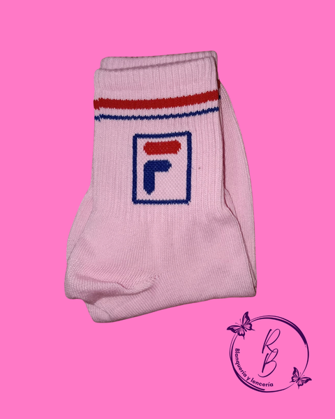 Medias 3/4 Fila Rosa con Azul y Rojo
