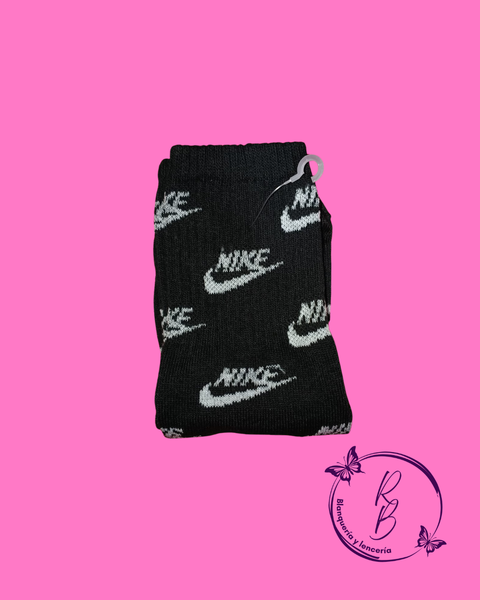 Medias 3/4 Nike Negras Pipas Blancas