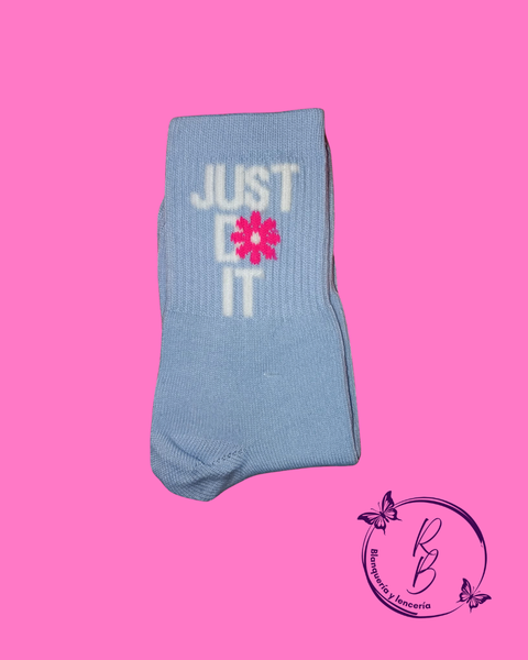 Medias 3/4 Just Do It Celestes 