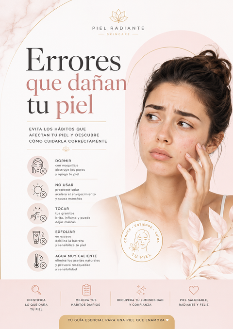 Errores que Dañan tu Piel: La guía para detener el sabotaje invisible y reparar tu barrera cutánea.