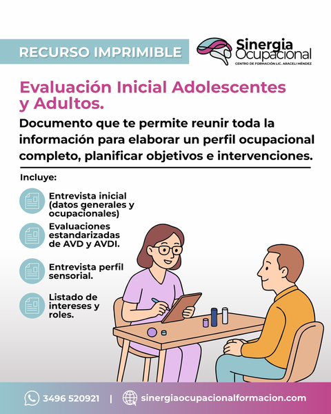Recurso Evaluación Inicial.  Adolescentes y adultos.