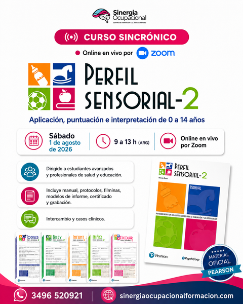 Curso en vivo | Perfil Sensorial-2 (0 a 14 años) 1 de agosto | 9 a 13 h | En vivo por Zoom