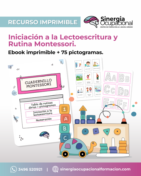 Recurso imprimible. Iniciación a la Lectoescritura y Rutina Montessori. 