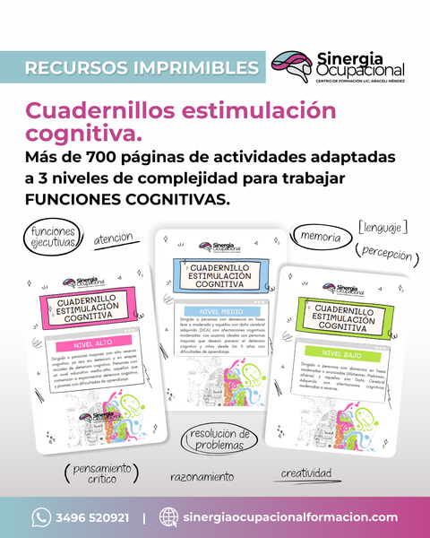 Recurso imprimible. Cuadernillos de Estimulación Cognitiva.