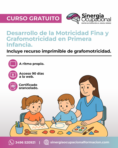 Curso gratuito Desarrollo de la Motricidad Fina en la Primera Infancia. 