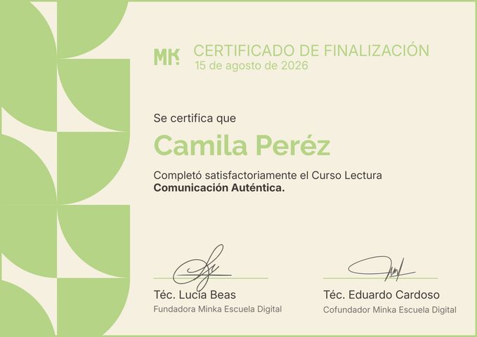Certificado Minka