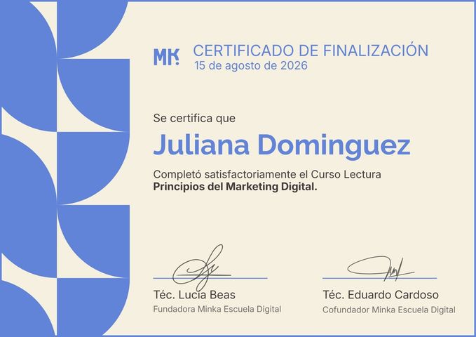 Certificado Minka