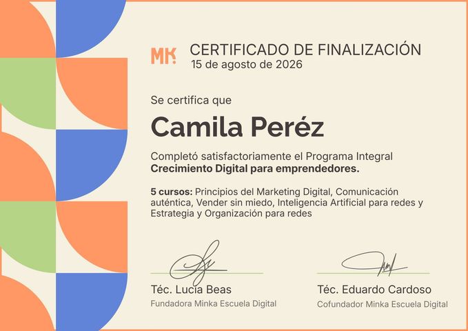 Certificado Crecimiento Digital para Emprendedores