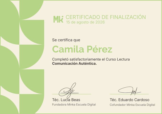 Certificado Minka